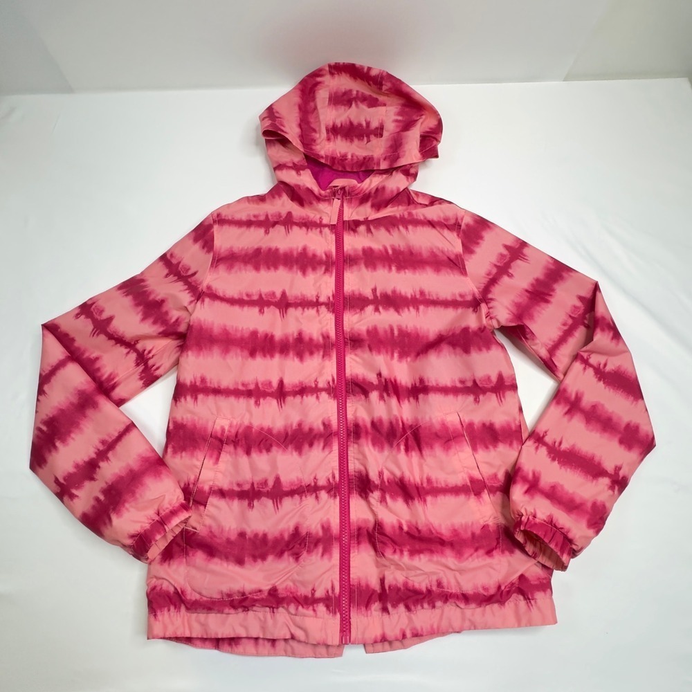 Kids Cat & Jack Pink Tie Dye Hooded Lightweight Jacket Size XL 14/16 - Picture 2 of 11